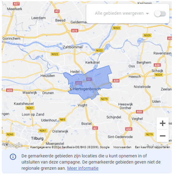 Locatietargeting in Google