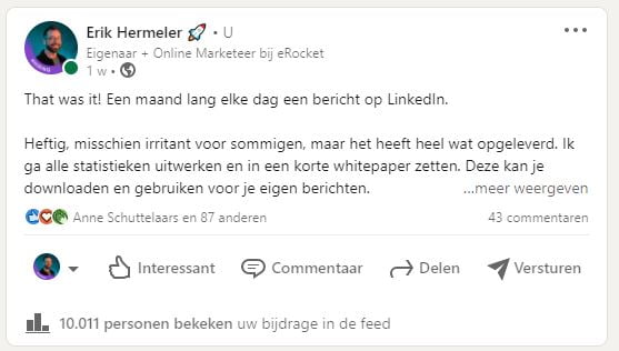 Experiment LinkedIn