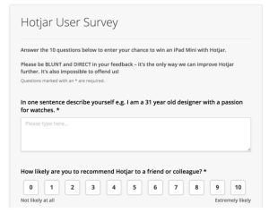 Hotjar surveys