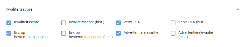 Kwaliteitsscore Google Ads